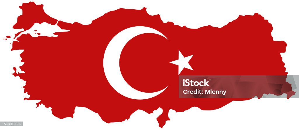 Türkei Karte mit der türkischen Flagge - Lizenzfrei Türkei Stock-Illustration