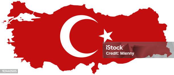 Vetores de Turquia Mapa Com Bandeira Turca e mais imagens de Turquia - Turquia, Mapa, País - Área geográfica