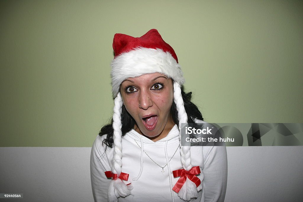 crazy Mrs. Santa my crazy sister as Mrs. Santa Religious Saint Stock Photo
