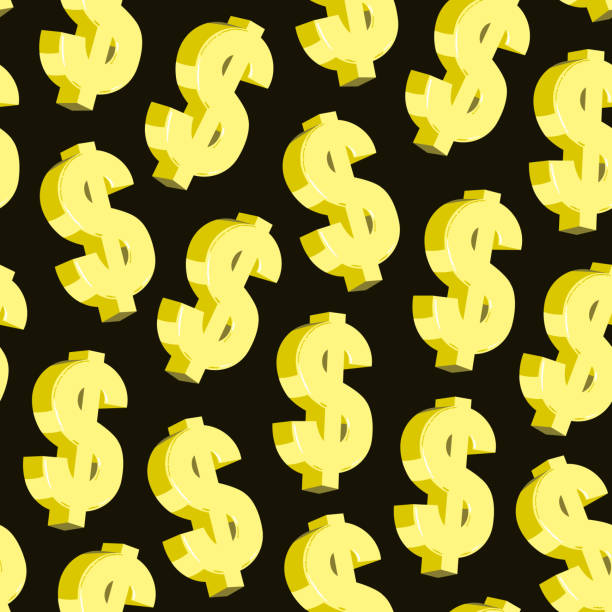 istock Dollar seamless pattern. American golden currency symbols on black background. 924406162