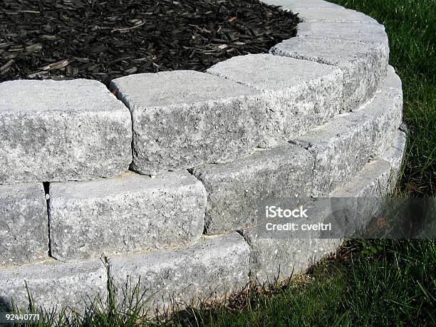 Retaining Wall Stock Photo - Download Image Now - Hardscape, Landscaped, Block Shape