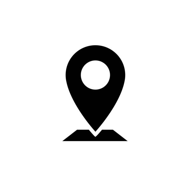 illustrazioni stock, clip art, cartoni animati e icone di tendenza di icona pin mappa - cartography map symbol straight pin