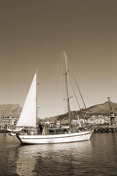 istock Sepia image of a yacht on the water 92440862