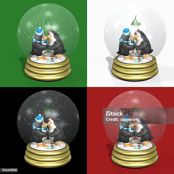 Baciare Penguins Neve Globe - Fotografie stock e altre immagini di Bambino - Bambino, Sfera di vetro con la neve, Amore