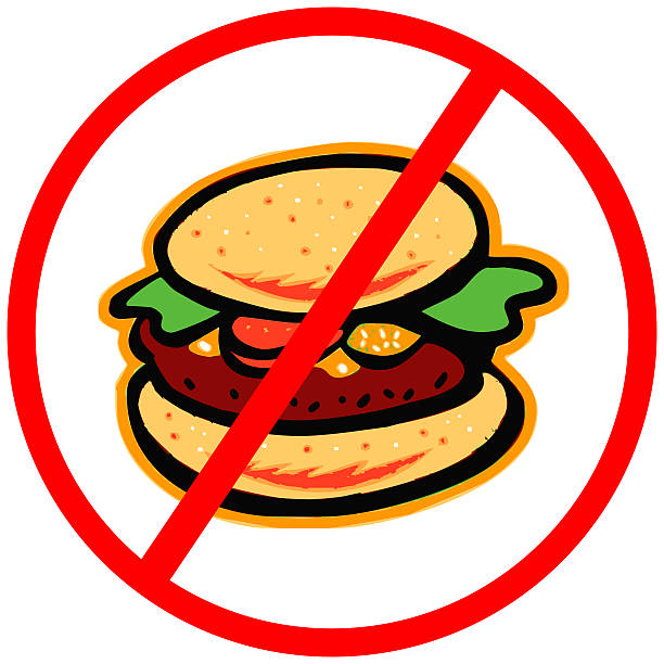 Bекторная иллюстрация Против быстрого питания-гамбургер ВЕКТОР