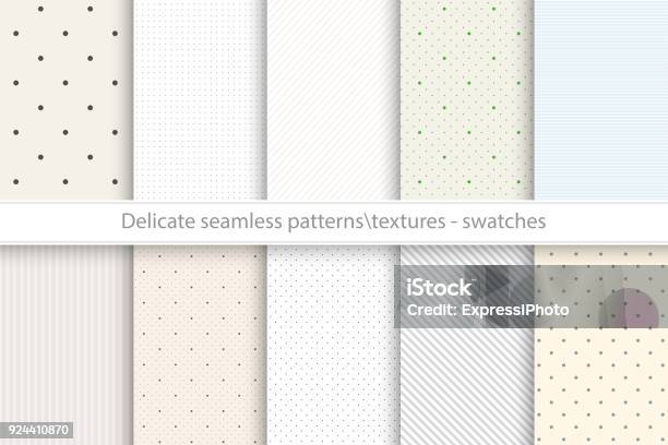 Delicate Texture Pattern Collection Of Vector Seamless Delicate Patterns Dotted Striped Tileable ...