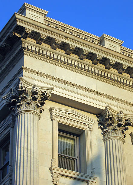 classici dettagli architettonici - column corinthian government building federal building foto e immagini stock