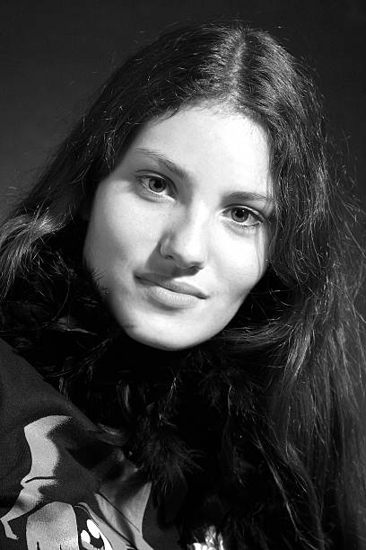 istock Pretty teen in b&w 92441396