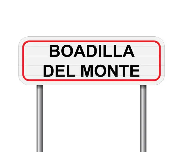 Vector illustration of Welcome to Boadilla del Monte, Spain road sign vector