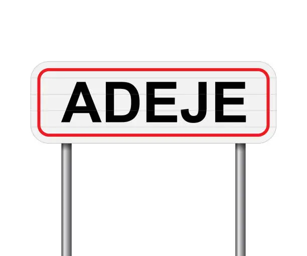 Vector illustration of Welcome to Adeje, Spain road sign vector