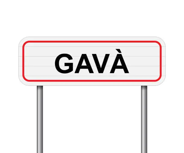 Vector illustration of Welcome to Gava, Spain road sign vector