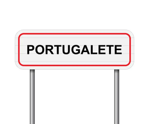 Vector illustration of Welcome to Portugalete, Spain road sign vector