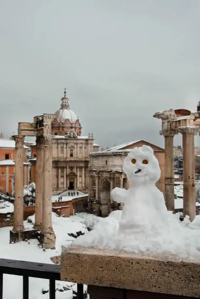 Photo of Roman Forum and snowman