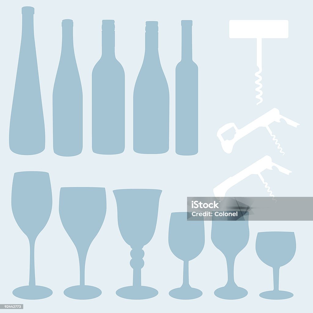 Elementos de vinho - Ilustração de Azul royalty-free