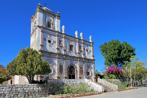 Old Franciscan church, Mision San Ignacio Kadakaaman, in San Ignacio, Baja California Sur, Mexico