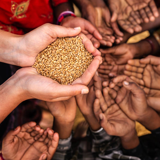 istock Poor Indian children asking for food, India 924433710