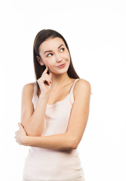 istock Beautiful woman looking up 924433924