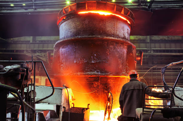 istock metall sparks from metallurgical stove 924436856