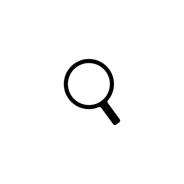 magnifying glass icon magnifying glass icon looking at view illustrations stock illustrations