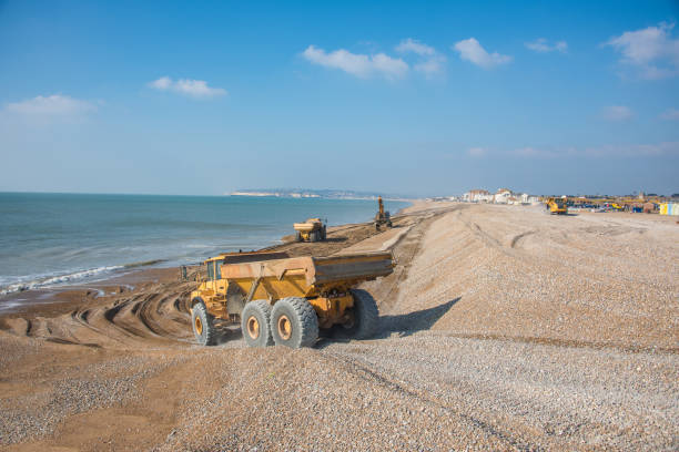 istock Heavy Plant - Construction - Construction Site - Sea Defence works 924440988