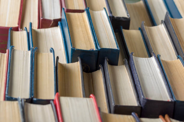 istock Stack of books background. many books piles. 924443446