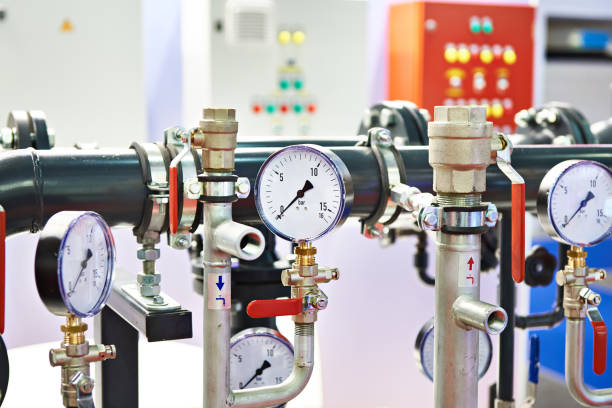 istock Industrial equipment with manometers 924450980