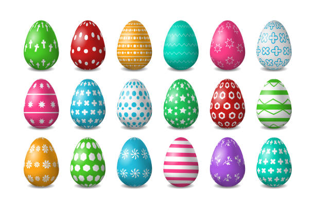 istock Vector set of realistic isolated easter eggs for decoration and covering on the white background. Concept of Happy Easter. 924454616