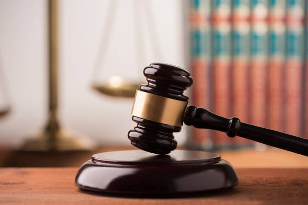 istock Law scales and wooden gavel 924455284