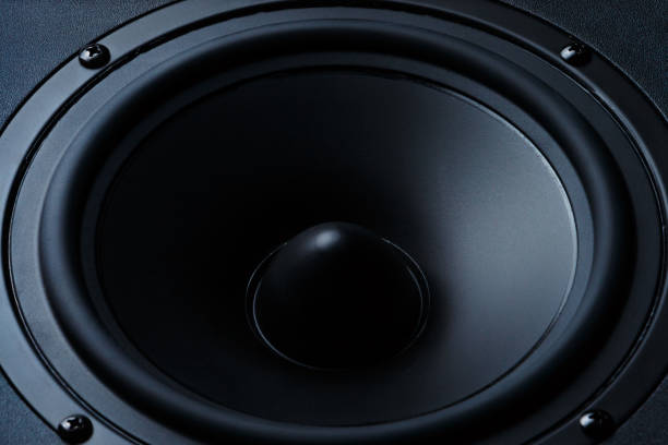 istock Dark speaker, loudspeaker, part of a musical column. 924455730