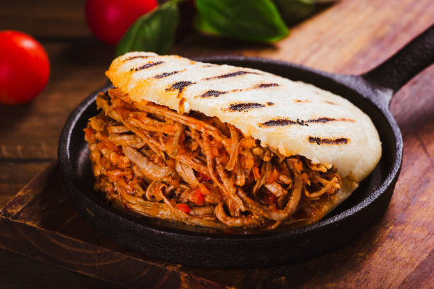 istock Freshly cooked Arepa with roasted meat 924467650