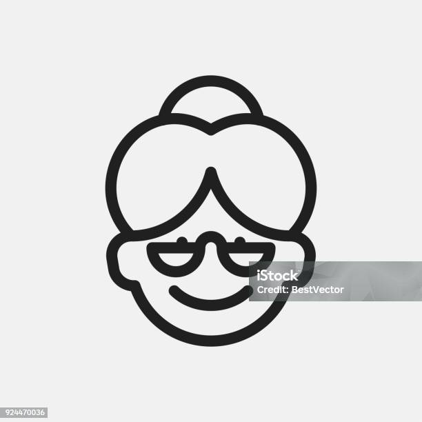 Grandmother Icon Illustration Stock Illustration - Download Image Now - Icon Symbol, Grandmother, Senior Adult