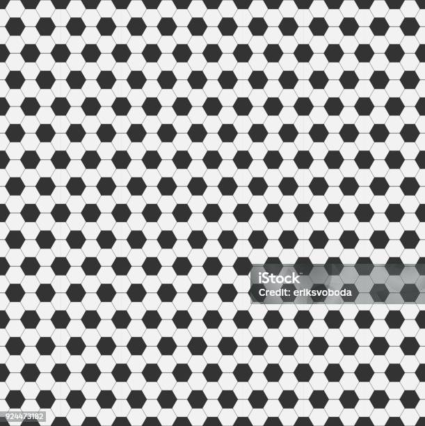 Seamless Pattern Of Soccer Football Traditional Sport Texture Of Ball For Game With Black And White Hexagons Easily Resizable And Color Vector Illustration Stock Illustration - Download Image Now