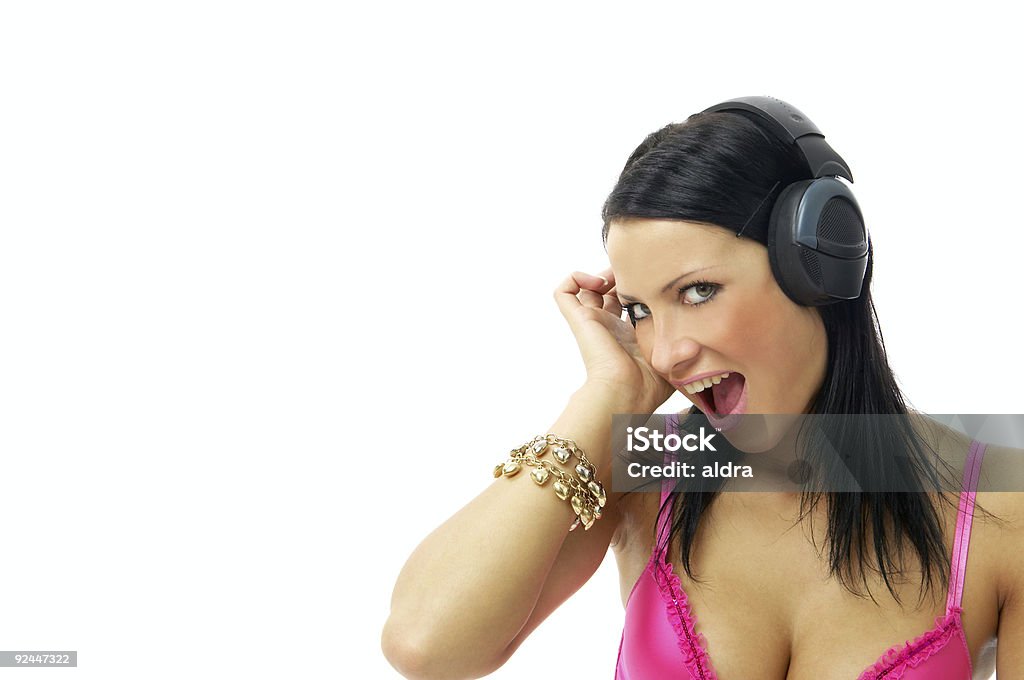 Girl with headphones  Adult Stock Photo