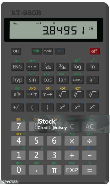 Kalkulator Naukowych Wektor Jpeg - Stockowe grafiki wektorowe i więcej obrazów Bez ludzi - Bez ludzi, Ekran urządzenia, Ilustracja