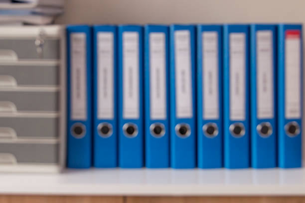 blurred office folder - ring binder file document organization imagens e fotografias de stock