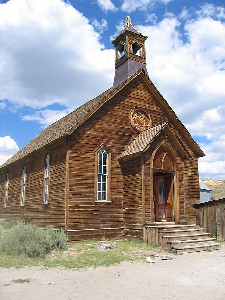 istock Wood church in a ghost town 92448766