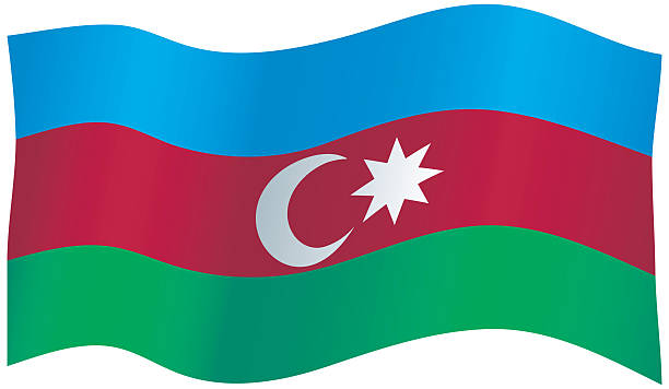 Azerbaijan Flag vector art illustration