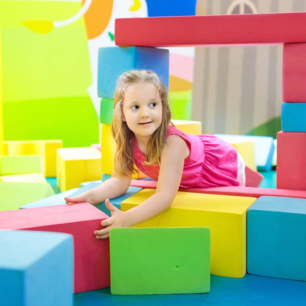 istock Kids play. Construction toy blocks. Child toys 924490344