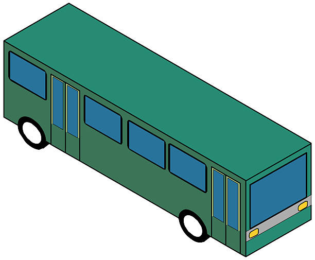 Vettore isometrica autobus veicolo - illustrazione arte vettoriale