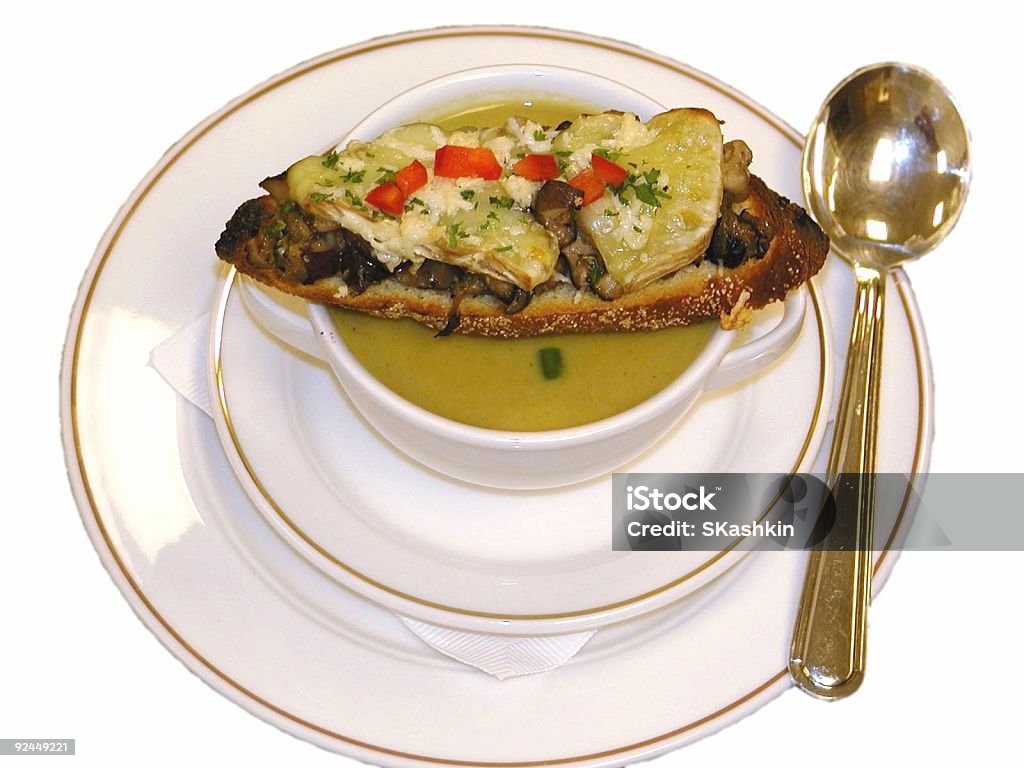 Suppe mit Bruschetta - Lizenzfrei Bruschetta Stock-Foto