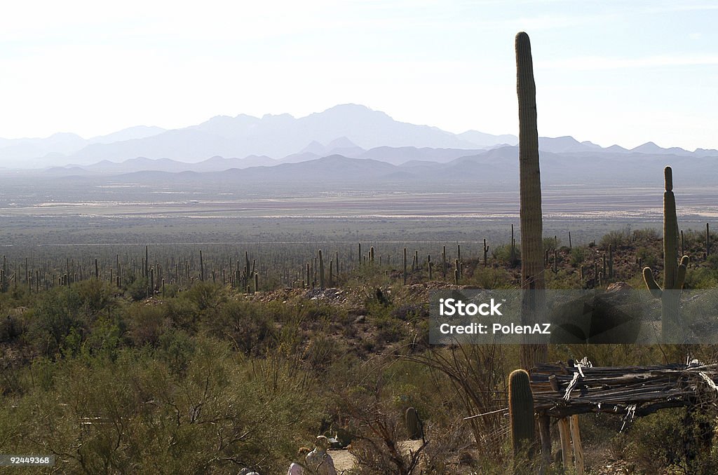 Vue sur le désert avec les montagnes - Photo de Arizona libre de droits