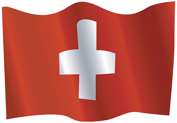 Flag of Switzerland Waving (Vector) vector art illustration