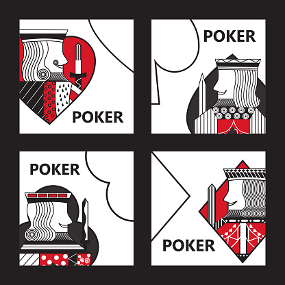 poker card sign king casino gamble set vector illustration