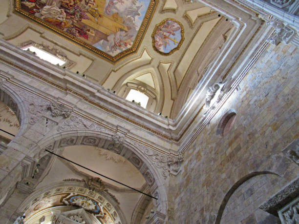 istock Romanesque Cagliari cathedral on background of blue sky - Interior 924505676