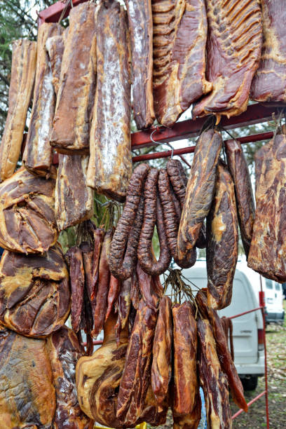 istock Dried meat and various products on offer 924508828