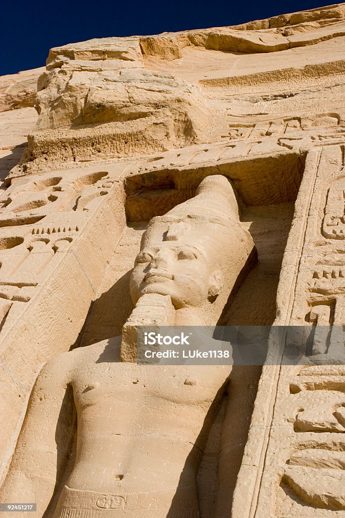 Little Abu Simbel Detailed view of Nefertari's Temple of Hathor (the little Abu Simbel temple), Egypt. Abu Simbel Stock Photo