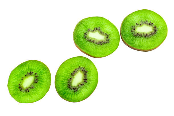 istock Slice of kiwi isolated on white background 924524358