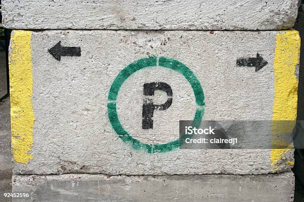 Cinder Block Parking Sign Stock Photo - Download Image Now - Authority, Block Shape, Car