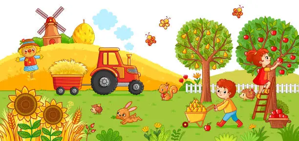 Vector illustration of Vector illustration on a agricultural theme.