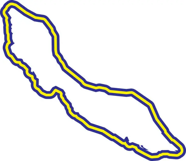 Vector illustration of Curaçao Outline